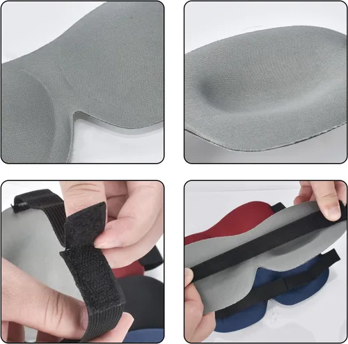 Vista 6 de AccEncyc 4 piezas de antifaz 3D para dormir, cubiertas de ojos para dormir de espalda y de lado en viajes, dormir, avión