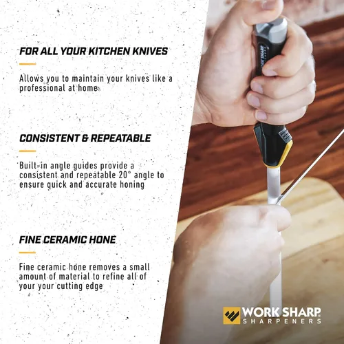 Vista 9 de Work Sharp Paquete de cocina, sacapuntas eléctrico profesional con varilla de pulido de cerámica
