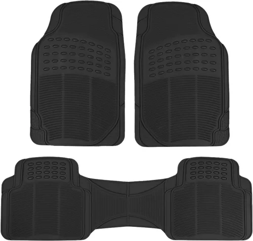 Vista 12 de BDK ProLiner - Alfombrillas de goma resistentes para automóvil, protección para todo tipo de clima, juego de 3 piezas (beige claro)