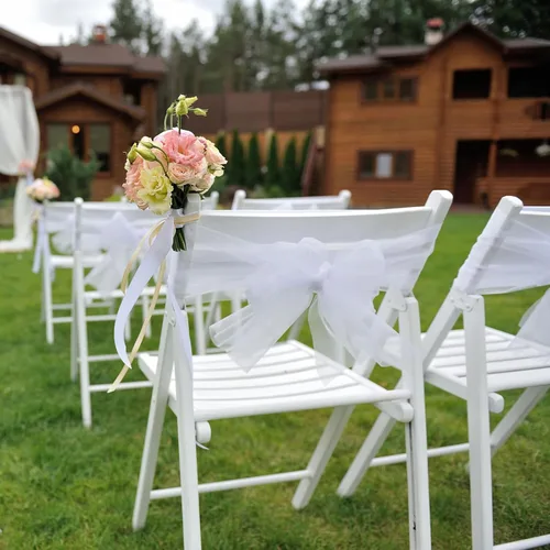 Vista 4 de 50 bandas de organza para silla para decoración de bodas, banquetes, fiestas, eventos, suministros para silla, lazos, bandas de cubierta - blanco