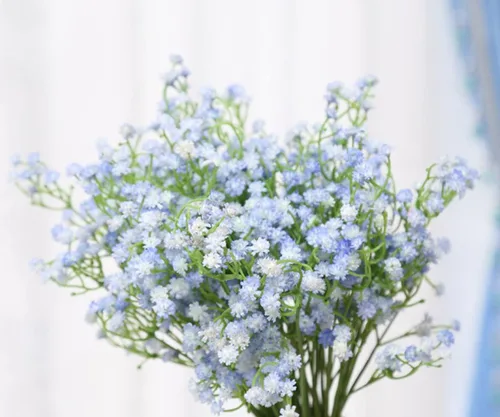 Vista 3 de Paquete de 9 flores artificiales de aliento de bebé, tallos flexibles de 21 pulgadas para ramos de boda, centros de mesa del hogar y decoración al