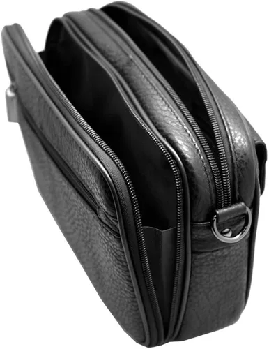 Vista 6 de Vidlea Bolso bandolera de cuero genuino para hombre, bolso de mensajero, organizador de chequera