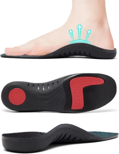 Vista 9 de Plantillas para fascitis plantar para hombres y mujeres, más de 220 libras, soporte ortopédico de apoyo resistente para aliviar el dolor, soporte
