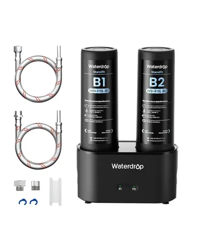 Vista 14 de Waterdrop 10UA PRO Filtro de agua para debajo del fregadero, no se requiere perforación, recordatorio de tiempo, fácil instalación, reduce el plomo