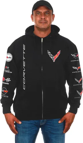 Vista 2 de JH DESIGN GROUP Chevy Corvette C8 Collage - Sudadera con capucha para hombre, color negro, Negro