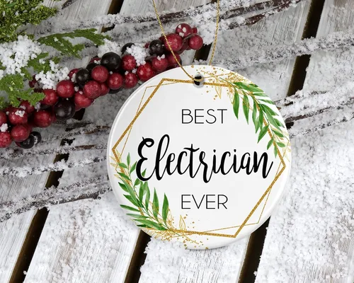 Vista 2 de Electrician Christmas Ornament - Christmas Ornament Gift for Electrician - World's Best Electrician - Best Electrician Ever - Electrician Gifts