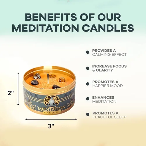 Vista 6 de Velas de meditación con cristales Velas de aromaterapia naturales para relajación y curación Velas de alivio del estrés para yoga, meditación