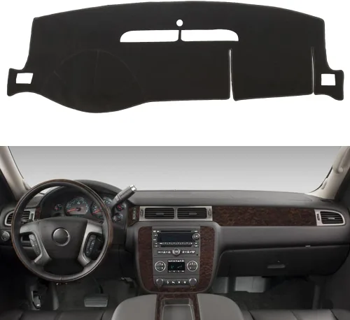 Vista 7 de Cubierta de Tablero Alfombrilla Compatible con Chevy Chevrolet Tahoe Suburban 2007-2014, Chevy Avalanche Silverado 1500 2500 3500 LTZ/GMC Sierra SLT