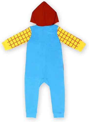 Vista 2 de Disney Toy Story Woody or Buzz Lightyear - Mameluco con capucha para recién nacidos, bebés y niños pequeños, color azulamarillo o blanco