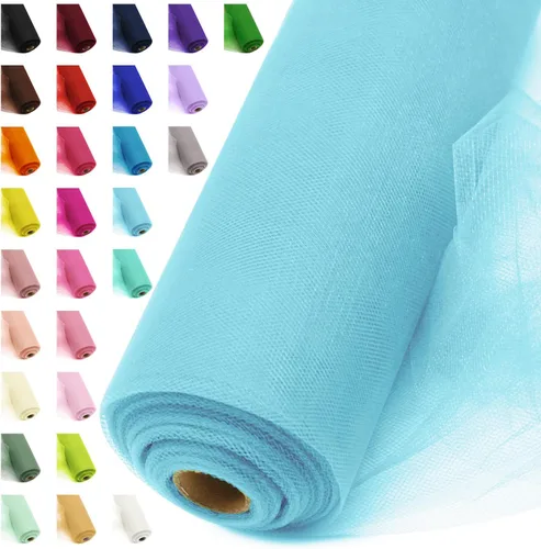 Vista 51 de Rollos de tela de tul, 54 pulgadas por 10 yardas (30 pies), cinta de tul para decoración de fiestas de boda, rollo de tela transparente en bobina