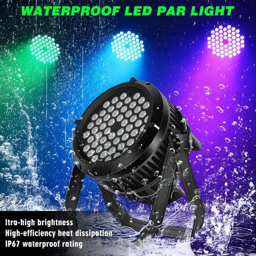 Vista 2 de Luces llevadas de la etapa, luz llevada impermeable del par de 54x3w RGBW, IP67 Dmx llevada al aire libre Uplight