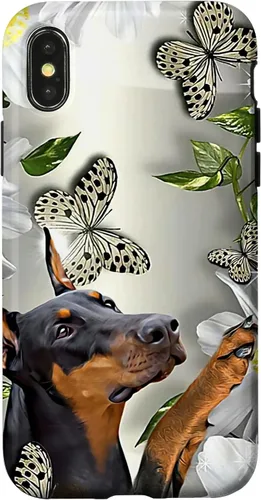 Vista 5 de Doberman Pinscher Daisy and Butterfly Case for iPhone 17