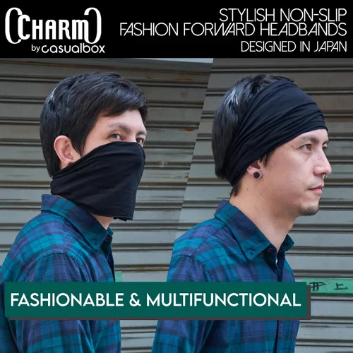 Vista 3 de Bandana elástica de Casualbox, estilo japonés, para cabello largo, rastas, pañuelo para cabeza, unisex, Talla libre, Granate