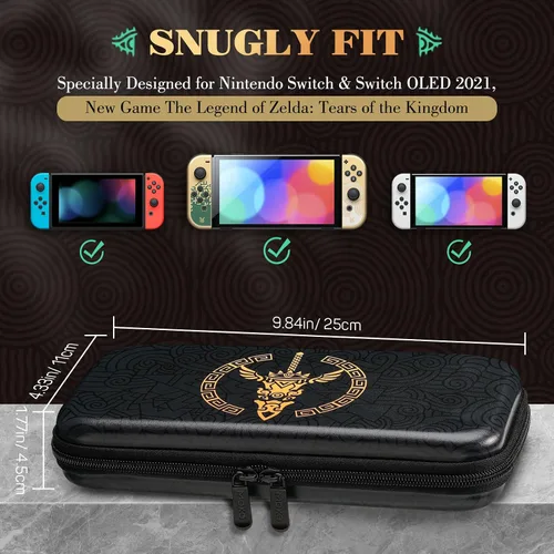 Vista 2 de MoKo Funda de transporte para Nintendo Switch OLEDNintendo Switch, funda rígida de transporte de viaje con 10 ranuras para juegos, funda para Switch