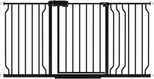Vista 14 de Puertas de bebé extra anchas para puertas 52.76"-62.20" Puerta de bebé extra ancha Puerta para perros Montada a presión Sin perforación con paso