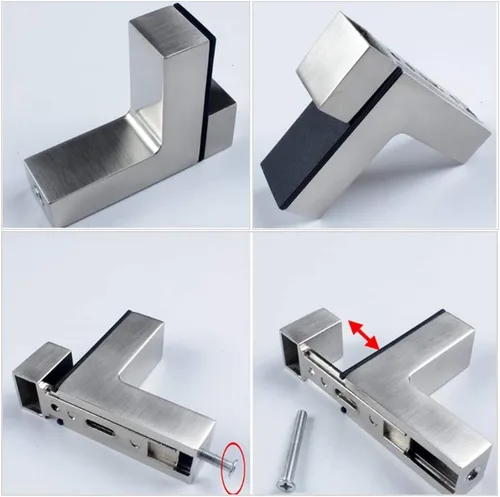 Vista 3 de AWEN Soporte ajustable de metal sólido para estante de madera/vidrio, 2 piezas (níquel cepillado)