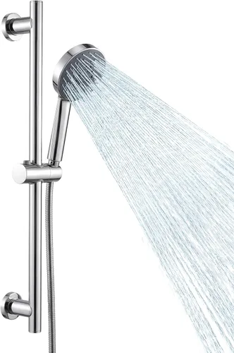 Vista 11 de KES Soporte de cabezal de ducha ajustable con combo de barra deslizante, cabezal de ducha de mano con manguera, kit de ducha de mano de 5 funciones