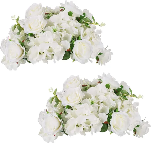 Vista 34 de NUPTIO Ramo de Arreglo de Bolas de Flores - 10 Piezas de 14.2 pulgadas de Diámetro Bolas de Flores Falsas Rosas Rosadas para Centros de Mesa