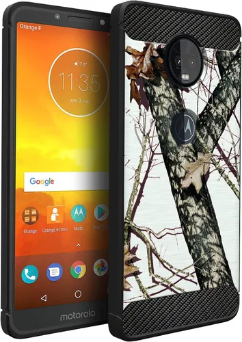 Vista 11 de CasesonDeck Bear - Funda compatible con Motorola Moto G7 Power/Moto G7 Supra, serie Hunters, delgada, sin volumen, textura de fibra de carbono
