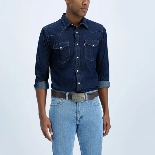 Vista 11 de Levi's Men’s Leather Jean Belt with Removable Plaque Buckle - Big Buckle, Cowboy belt