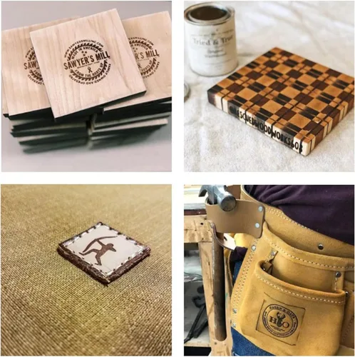 Vista 9 de Arokimi Hierro de marca de madera personalizado para carpintería, cuero, plástico, papel y más (hierro eléctrico de marca de 1 x 1 pulgadas)