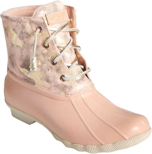 Vista 2 de Sperry Botas de lluvia acolchadas brillantes Saltwater para mujer, Gris (Grey Grey)