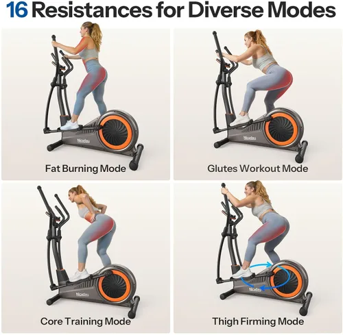 Vista 5 de Niceday Elliptical Exercise Machine, Elliptcal Machine for Home, 15.5IN&16IN&20IN Stride Elliptical Machine, 500LBS Loading Capacity, Elliptcal