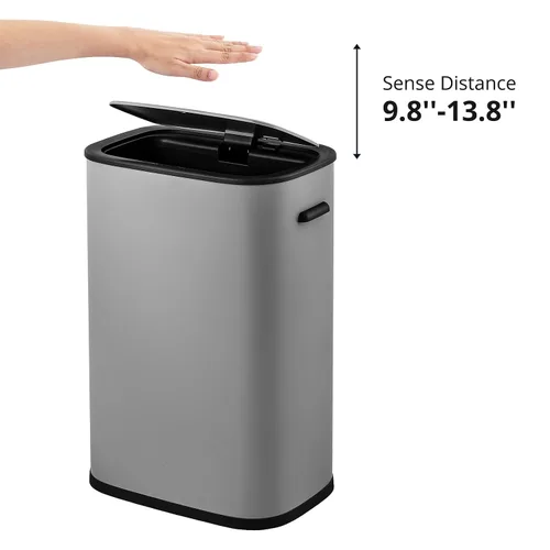 Vista 3 de Fashionwu Basurero de cocina de 55 litros/14.5 galones, bote de basura automático con sensor de movimiento y sin tacto, diseño silencioso