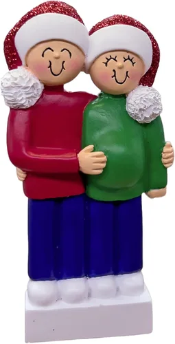 Vista 6 de Adorno de Navidad para bebé en espera personalizado 2025 – Adorno personalizado para anuncio de embarazo, recuerdo para la familia, decoración