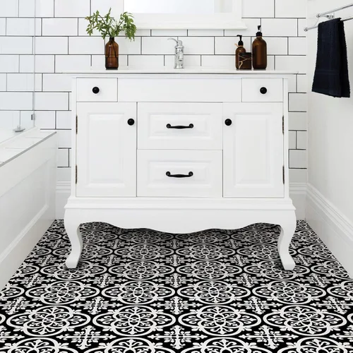 Vista 2 de FloorPops Azulejos góticos adhesivos para el suelo, FP2475, color negro