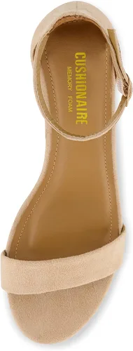 Vista 5 de Cushionaire - Sandalias Alba para mujer de tacón medio en forma de bloque con una banda y plantilla de espuma viscoelástica.