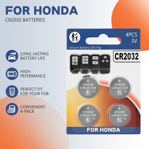 Vista 2 de Paquete de 4 baterías de repuesto para llave de automóvil Honda