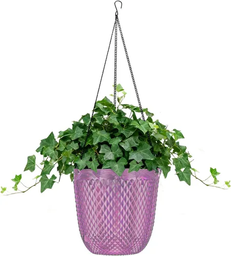Vista 12 de Paquete de 2 macetas colgantes de riego automático de 7.2 pulgadas para plantas de interior y exterior, macetas colgantes de macramé de 34 pulgadas