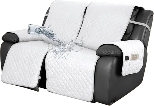 Vista 22 de Easy-Going Funda impermeable para sofá biplaza reclinable con bolsillo, funda de sofá reversible de 1 pieza para sillón reclinable de 2 asientos