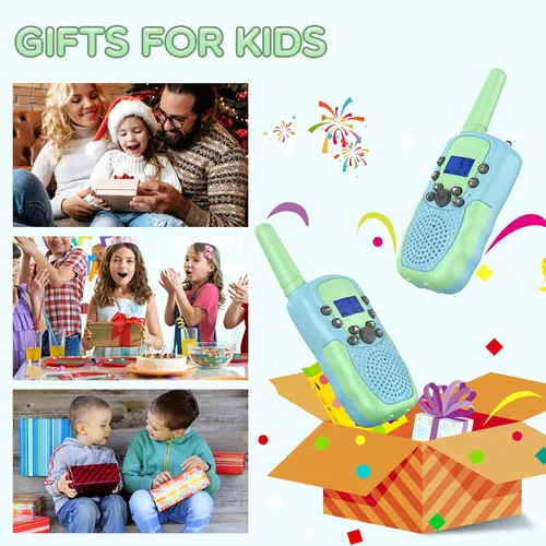 Vista 2 de Selieve Walkie Talkies para niños recargables, juguetes para niños o niñas de 4 a 12 años, para interiores y exteriores, rango de 1.9 mi, 22
