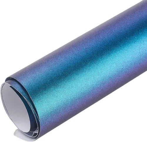 Vista 5 de Vinilo Adhesivo Camaleón Morado Galaxia Mate a Azul Claro con Brillo, Rollo de Vinilo Autoadhesivo para Automóvil con Cambio de Color, 11.8'' x