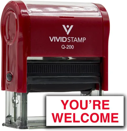 Vista 6 de Vivid Stamp You're Welcome - Sello de goma autoentintado (tinta negra) - Q-300