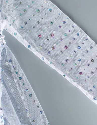 Vista 9 de Luxury Princess - Disfraz de princesa con capa larga brillante para niñas de 2 a 10 años para fiesta de cumpleaños