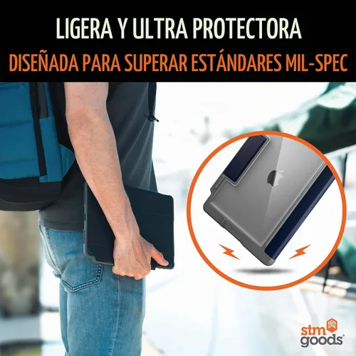Vista 2 de STM Dux Plus para iPad Air de 11 pulgadas (M4/M3/M2/5ª/4ª generación): ultra protector, ligero con parte trasera transparente, soporte para lápiz