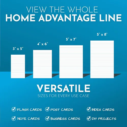 Vista 7 de Home Advantage Mini tarjetas de índice blancas con rayas verticales, tarjetas de notas (3 x 5)
