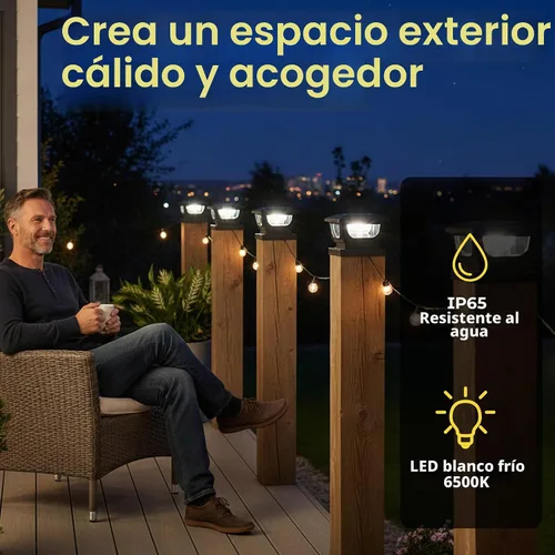 Vista 4 de Brighticonic Luces solares para tapa de poste para exteriores de 4 x 4, 3 x 3 – Luces de poste de encendido/apagado automático alimentadas por BLK