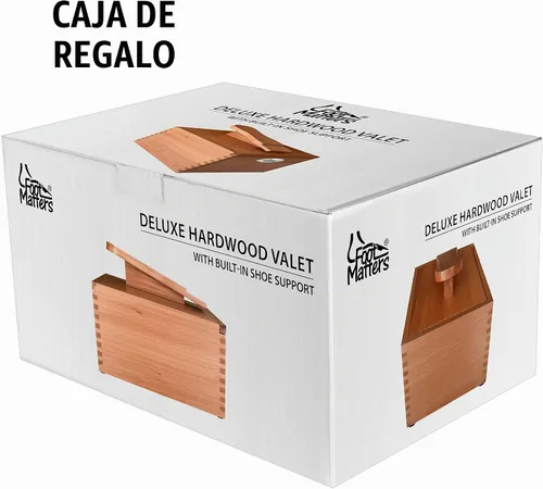 Vista 5 de FOOTMATTERS Shoe Shine Valet Box - Cuidado de botas y zapatos de madera dura Kit de pulido e impermeable