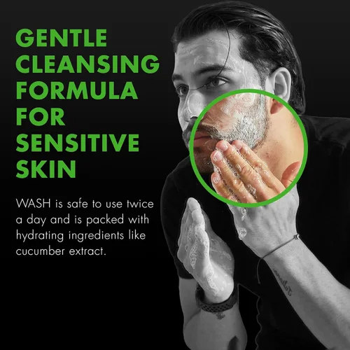 Vista 3 de Tiege Hanley Limpiador Facial Diario para Hombres, Limpiador Suave Sin Fragancia con Aceite de Jojoba, Aloe y Vitamina B3, Fórmula Espumosa