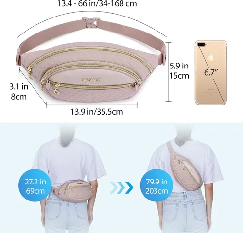 Vista 3 de BAGSMART cintura para mujer, Rosado, Moda