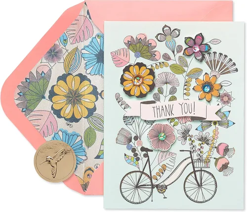 Vista 7 de Papyrus Tarjetas de agradecimiento con sobres, pancarta floral (12 unidades)