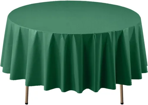 Vista 14 de Party Essentials Mantel redondo de plástico desechable de 84 pulgadas, 3 unidades, color negro