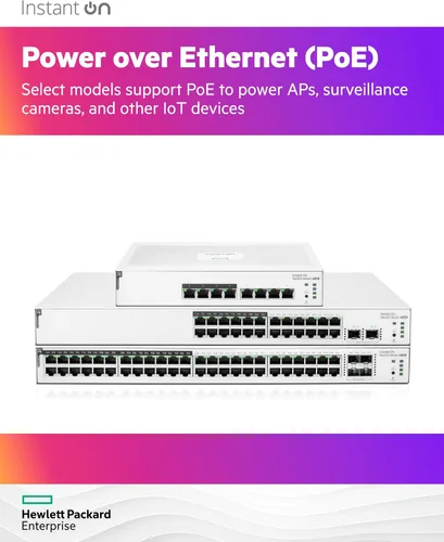 Vista 6 de Switch HPE Networking Instant On Serie 1830 de 8 puertos Gb Smart-Managed Layer 2 Ethernet con PoE 8X 1G 4X CL4 PoE (65 W) Sin ventilador