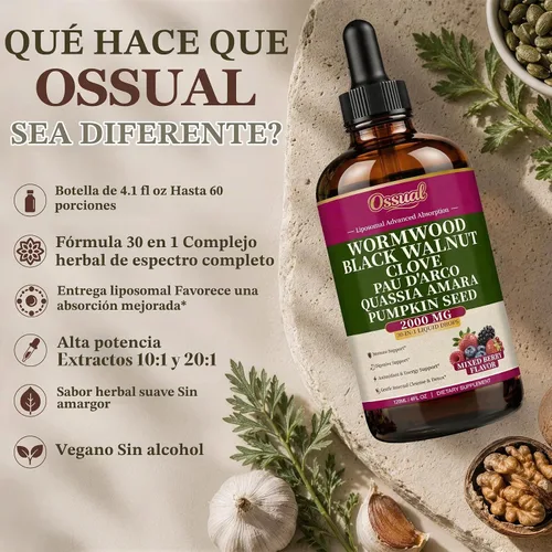 Vista 6 de Gotas de clavo de nogal negro de ajenjo liposomal 30 en 1, 4 onzas líquidas