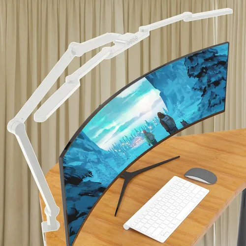Vista 8 de EPABINA Lámpara de escritorio LED transformable, lámpara de escritorio de arquitecto grande de 41.5 pulgadas con abrazadera, 3 barras de luz