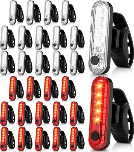 Vista 9 de Jerify Paquete de 20 luces LED recargables por USB, luces traseras de navegación, kit de luces traseras de bicicleta, impermeables, 4 opciones